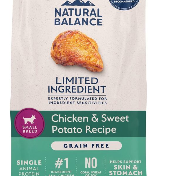 Natural Balance Limited Ingredient Small Breed Adult Grain-Free Dry Dog Food, Chicken & Sweet Potato Recipe, 4 Pound (Pack of 1)
