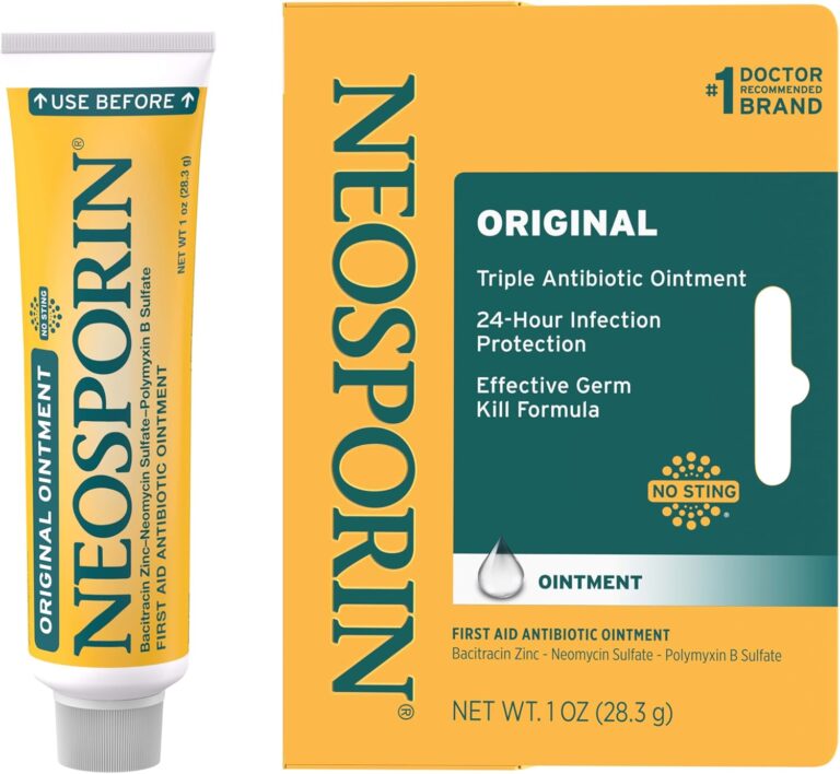 Neosporin Original First Aid Antibiotic Ointment for Wounds, Infection Protection Treatment, Germ-Killing Formula, Helps Minimize Appearance Of Scars for Minor Cuts, Scrapes, Burns, 1 Oz