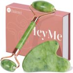BAIMEI IcyMe Gua Sha & Jade Roller Set, Cooling Face Roller & Gua Sha Tool for Depuffing, Facial Sculpting & Jawline Definition, Smooth Rolling Skincare Tools for Women & Men  Green