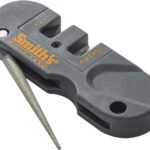 Smith's PP1 Pocket Pal Knife Sharpener Preset Carbide & Ceramic Stone Sharpeners Fold-Out Diamond Coated Rod Outdoor Hunting Knife & Hook Sharpener, Handheld, Compact, Lightweight, Multiuse