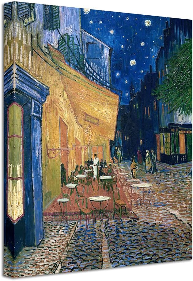 Wieco Art Cafe Terrace at Night Modern Stretched and Framed Giclee Canvas Prints Van Gogh Oil Paintings Reproduction Cityscape Picture on Canvas Wall Art Ready to Hang for Bedroom Home Decor Wieco Art Cafe Terrace at Night Modern Stretched and Framed Giclee Canvas Prints Van Gogh Oil Paintings Reproduction Cityscape Picture on Canvas Wall Art Ready to Hang for Bedroom Home Decor