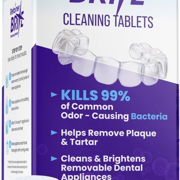 Retainer Brite Tablets for Cleaner Retainers and Dental Appliances - 96 Count