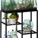 CADUKE Aquarium Stand 20 Gallon, Metal Fish Tank Stand, Aquarium Rack Stand for Fish Tank Accessories , 3 Tier Turtle Reptile Terrarium Stand for Living Room Office