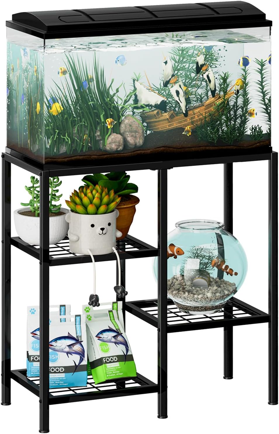CADUKE Aquarium Stand 20 Gallon, Metal Fish Tank Stand, Aquarium Rack Stand for Fish Tank Accessories , 3 Tier Turtle Reptile Terrarium Stand for Living Room Office CADUKE Aquarium Stand 20 Gallon, Metal Fish Tank Stand, Aquarium Rack Stand for Fish Tank Accessories , 3 Tier Turtle Reptile Terrarium Stand for Living Room Office