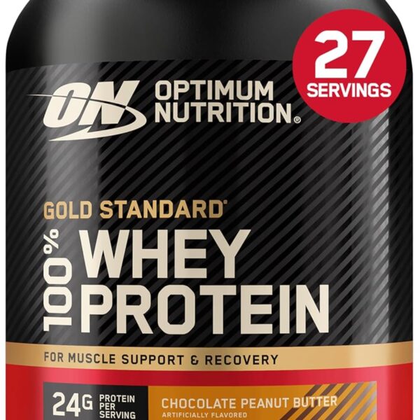 Optimum Nutrition Gold Standard 100% Whey Protein Powder, Chocolate Peanut Butter, 2 Pound (Packaging May Vary)