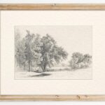 Kizbok Vintage Wall Art Decor Neutral Landscape Sketches Canvas Prints Vintage Landscape Oil Painting Art Pictures for Bedroom, Farmhouse Wall Decor for Bathroom Home(8" x 10"-UNFRAMED)