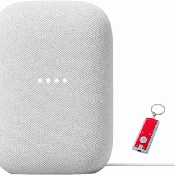 Google Audio Bluetooth Speaker with Keychain LED - Wireless Music Streaming - Chalk