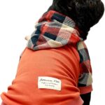 Fitwarm Dog Plaid Shirts Doggie Clothes Puppy Hoodies Cat Hooded T Shirts Pet Outfits Cotton Orange XS