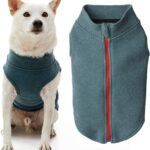 Gooby Zip Up Microfiber Fleece Dog Sweater - Turquoise, Large - Warm Double Layered Soft Microfiber Fleece Step-in Dog Jacket for Small to Medium Dogs