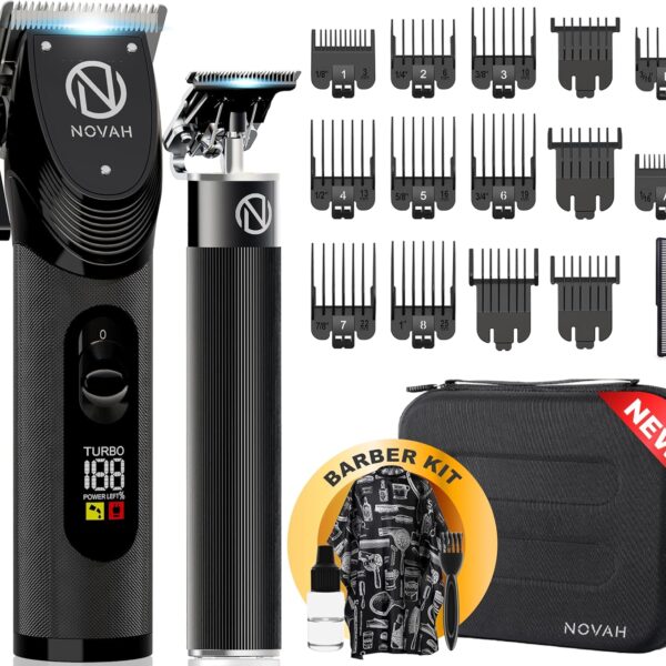 Novah Professional Hair Clippers for Men, Professional Barber Clippers and Trimmer Set, Mens Cordless Clipper, Fade Haircut Kit, Electric Hair Cut Machines