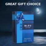 Bleu for Men Eau De Parfum – Blend of Citrusy Top Notes, Aromatic Spices & Warm Woody Undertones – Combination of Grapefruit, Lemon, Mint & Pink Pepper – Elegant 3.4fl Oz Bottle – Versatile Gift