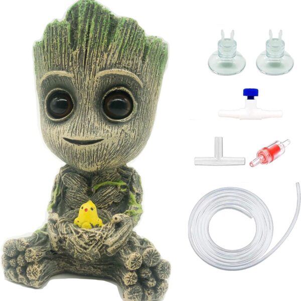 AnxunJim Aquarium Groot Air Bubbler Decorations Fish Tank Air Stone Set