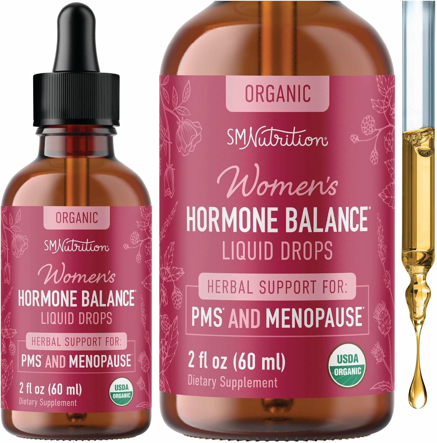 Hormone Balance Liquid Drops | with Black Cohosh, Stinging Nettle, Red Raspberry Leaf, Chasteberry & More | Menopause, Hot Flash, & PMS Relief Menstrual Herbal Support Tincture | Vegan Formula | 2oz Hormone Balance Liquid Drops | with Black Cohosh, Stinging Nettle, Red Raspberry Leaf, Chasteberry & More | Menopause, Hot Flash, & PMS Relief Menstrual Herbal Support Tincture | Vegan Formula | 2oz