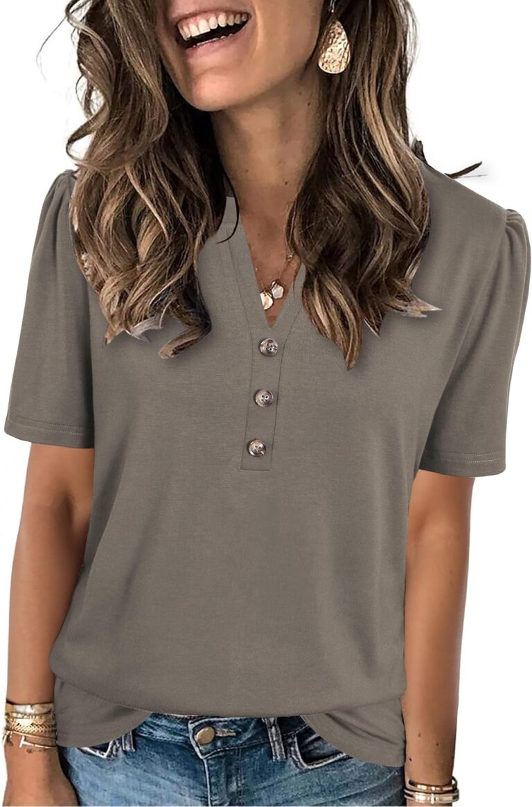 XMTOPYE Womens Summer Tops 2026 Short Sleeve Shirts Beach Vacation Outfits Dressy Casual Blouses
