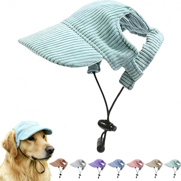 Pet Baseball Cap with Ear Holes - Multi-Color Sun Visor Hat for Dogs & Cats, Summer & Fall Beach Headwear for Puppies & Kittens (Green, XL)