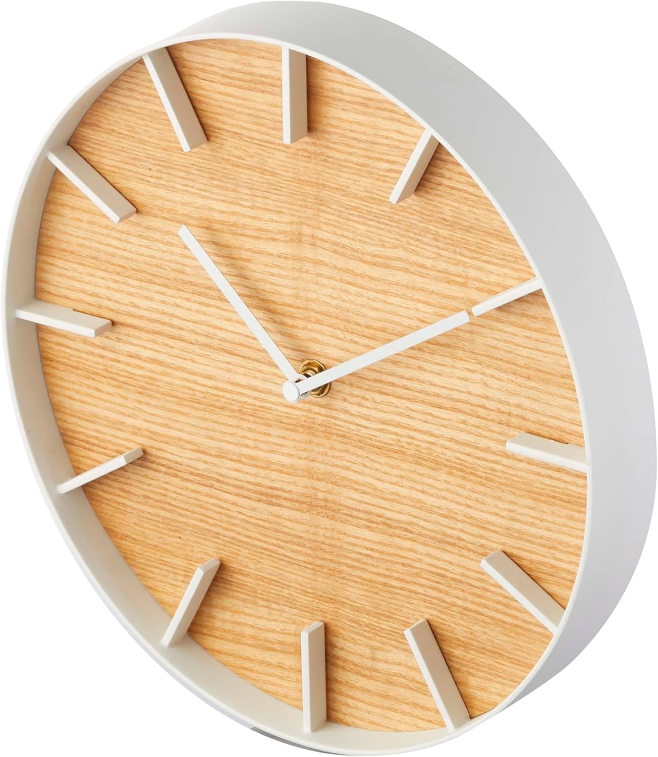 YAMAZAKI Home Wall Clock - Modern Wood Home Decoration Steel + Wood One Size Ash YAMAZAKI Home Wall Clock - Modern Wood Home Decoration Steel + Wood One Size Ash