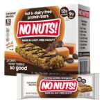 No Nuts! Caramel Mocha Protein Bars Nut-Free & School-Safe | 12g Plant Protein, Dairy-Free, Vegan, Gluten-Free, Non-GMO, Organic, Kosher | 12 Count