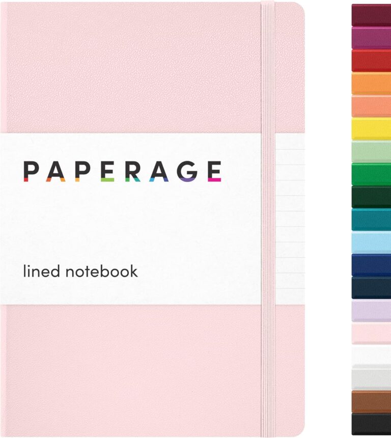 PAPERAGE Lined Journal Notebook, (Blush), 160 Pages, Medium 5.6 in x 8 in - 100 GSM Thick Paper  Hardcover Journaling Notebook for Work, School & Note Taking