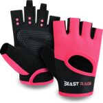 BEAST RAGE Workout Gloves for Men & Women - Fingerless Gym Gloves with Palm Protection, Breathable & Lightweight for Weightlifting, Cycling & Pull Up