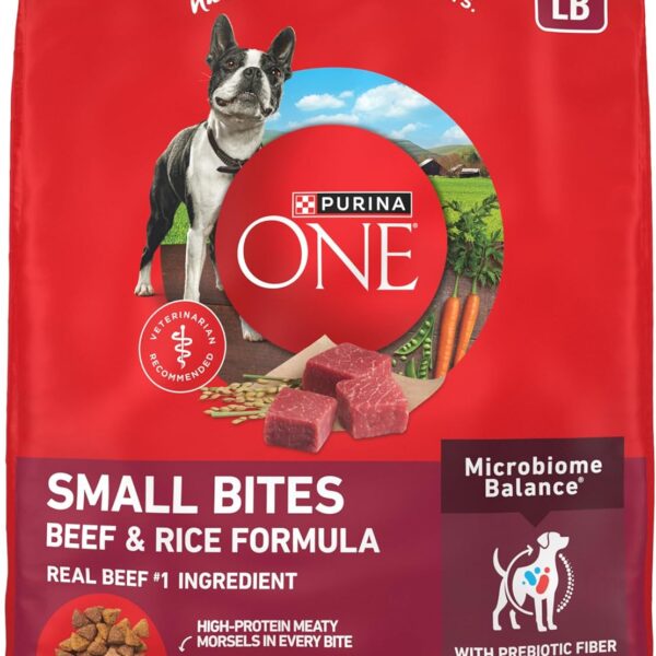 Purina ONE Small Bites Beef and Rice Formula Small High Protein Dry Dog Food Natural With Added Vitamins, Minerals and Nutrients - 31.1 lb. Bag