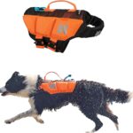 Non-stop dogwear Protector Life Jacket, Innovative Dog Life Jacket, Breathable Dog Swimming Vest with Ergonomic Design for Full Freedom of Movement, Black/Orange, Size 5