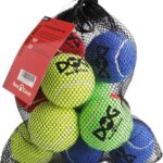 INSUM Tennis Balls for Dogs - 12 Pack 2.5'' Durable Non-Toxic Outdoor Dog Toys Balls with Mesh Bag, SGS Certified, Colorful Fetch Toys, Medium Large Breeds (Non Squeaky)