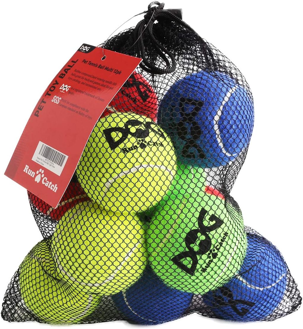 INSUM Tennis Balls for Dogs - 12 Pack 2.5'' Durable Non-Toxic Outdoor Dog Toys Balls with Mesh Bag, SGS Certified, Colorful Fetch Toys, Medium Large Breeds (Non Squeaky) INSUM Tennis Balls for Dogs - 12 Pack 2.5'' Durable Non-Toxic Outdoor Dog Toys Balls with Mesh Bag, SGS Certified, Colorful Fetch Toys, Medium Large Breeds (Non Squeaky)