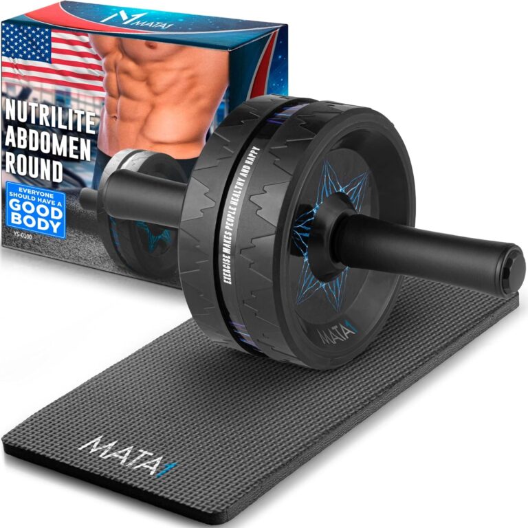 Ab Roller Wheel, Abs Workout Machine, Perfect for Core & Abdominal Strength Training, Exercise Wheels for Home Gym w/Knee Pad, Fitness Equipment for Sports