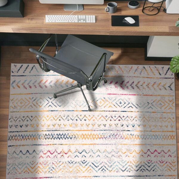 Rugshop Geometric Boho Area Rug  Multi Tribal Pattern, Perfect for Living Room, Bedroom, Office, 3x5