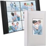 Vienrose Photo Album 4x6 300 Photos Leather Cover Picture Book with 300 Horizontal Pockets, Slip-in Picture Albums for Wedding Baby Vacation, White