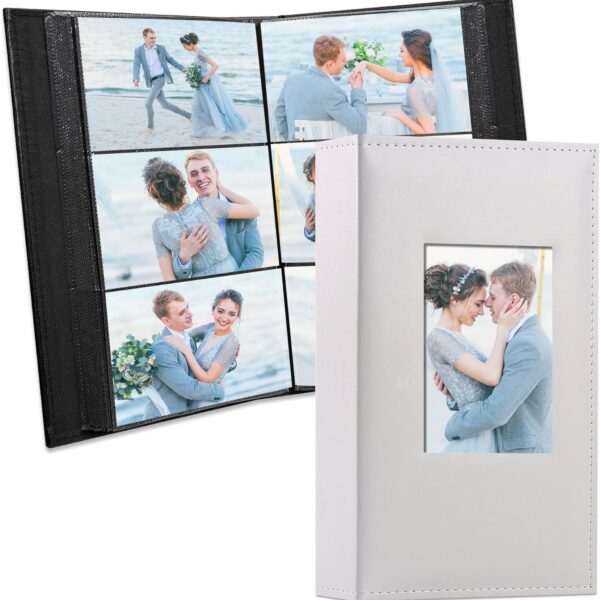 Vienrose Photo Album 4x6 300 Photos Leather Cover Picture Book with 300 Horizontal Pockets, Slip-in Picture Albums for Wedding Baby Vacation, White