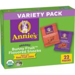 Annie's Organic Bunny Fruit Snacks, Variety Pack, Gluten Free Snack, 22 ct, 15.4 oz