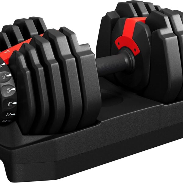 Yaheetech Adjustable Dumbbell Set Free Weights for Home Gym 15-in-1 Quick Lock Adjustable Dumbbells Interchangeable Women Men Full Body Strength Training with Anti-Slip Handle Black