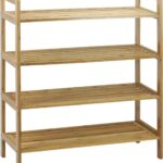 Oceanstar 4-Tier Bamboo, Natural Shoe Rack, Medium