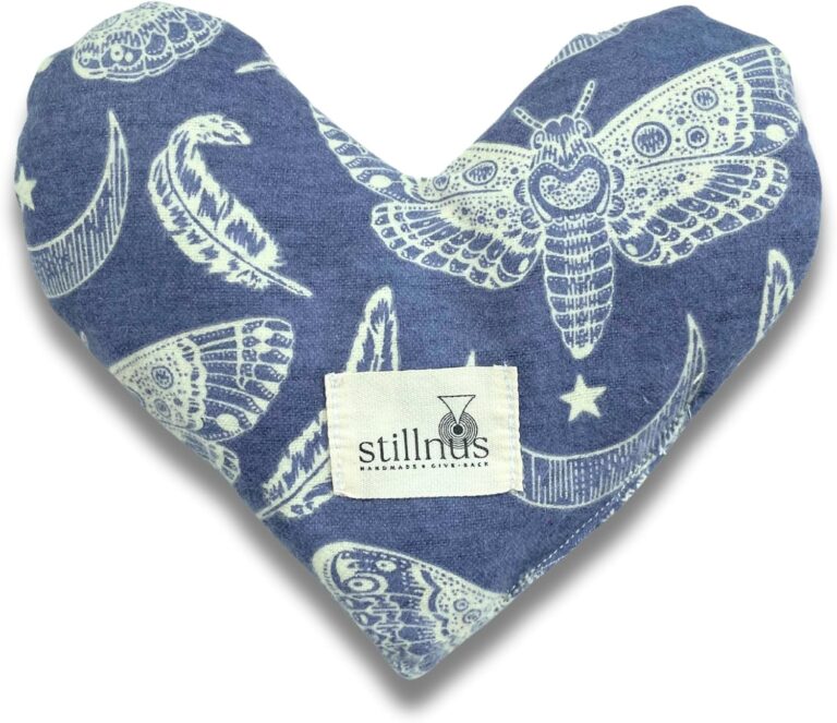 Stillnus Weighted Heart Eye Pillow with Organic Lavender & Flaxseed  Relaxation Gift for Women, Meditation Tool, Mindful Rest, Cooling Eye Mask, Wellness Self-Care Kit