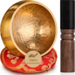 Tibetan Singing Bowls Set Authentic - Handmade in Nepal Sound Bowl for Yoga, Chakra, Meditation, Stress Relief Tool, Meditation Accessories and Unique Gifts for Women, Men