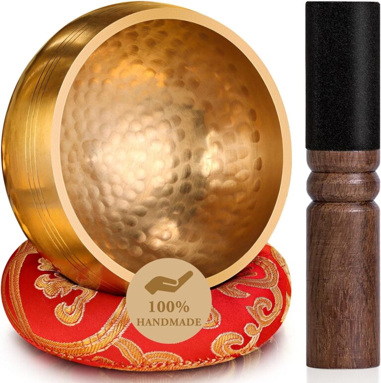 Tibetan Singing Bowls Set Authentic - Handmade in Nepal Sound Bowl for Yoga, Chakra, Meditation, Stress Relief Tool, Meditation Accessories and Unique Gifts for Women, Men