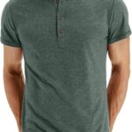 NITAGUT Mens Fashion Casual Front Placket Basic Long/Short Sleeve Henley T-Shirts
