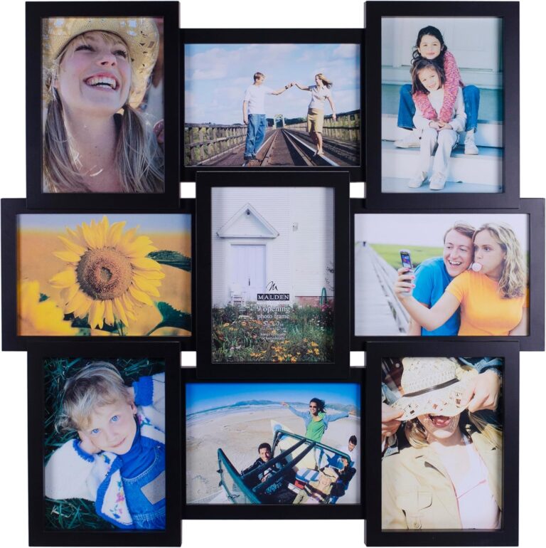 Malden International Designs Crossroads Puzzle Collage Picture Frame, 9 Option, 9-5x7, Black - 2119-957