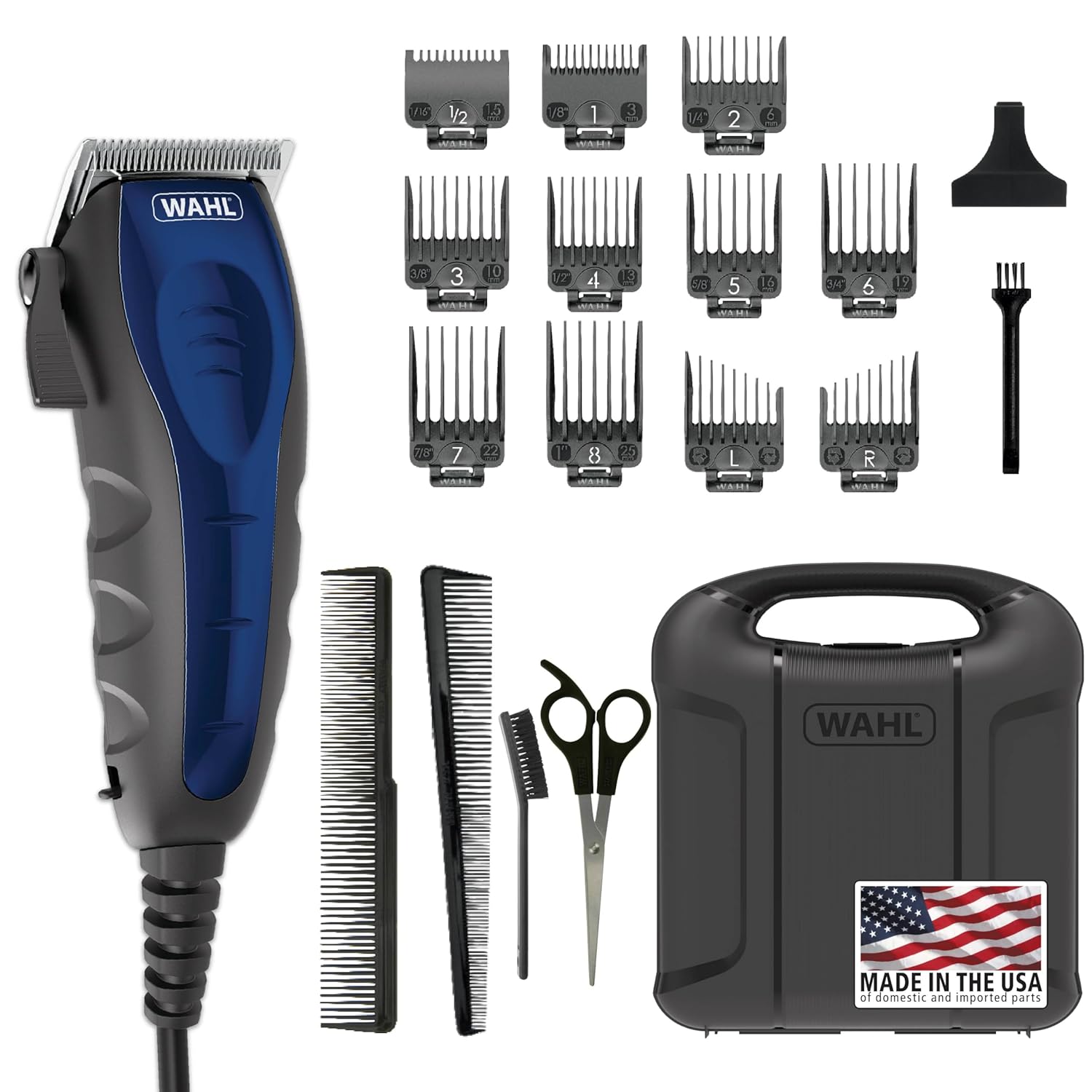 Wahl USA Self Cut Compact Corded Clipper Personal Haircutting Kit with Adjustable Taper Lever, and 11 Hair Clipper Guards for Clipping, Trimming & Personal Grooming Model 3029683 Wahl USA Self Cut Compact Corded Clipper Personal Haircutting Kit with Adjustable Taper Lever, and 11 Hair Clipper Guards for Clipping, Trimming & Personal Grooming Model 3029683