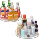URALFA 2-Pack Lazy Susan Cabinet Organizer, Plastic Rotating Round Lazy Susan Turntable for Cabinet, Pantry, Countertop, Table, Fridge, 10.5 Inch