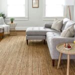 FRELISH DECOR Handwoven Jute Area Rug - 6x9 Feet Natural Yarn - Rustic Vintage Beige Braided Reversible Rectangular Rugs for Bedroom - Kitchen - Living Room - Farmhouse (6' x 9')