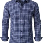 JEMITOP Men's Transitional Weather Slim Fit Long Sleeve Button Down Shirt Business Casual Dress Shirts with Pocket