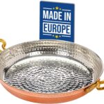 Crystalia Authentic Hammered Copper Pan and Cookware, Traditional Handmade Copper Skillets for Cooking, Egg Fry Omelet Pan with Ergonomic Metallic Handles (7 Inches)