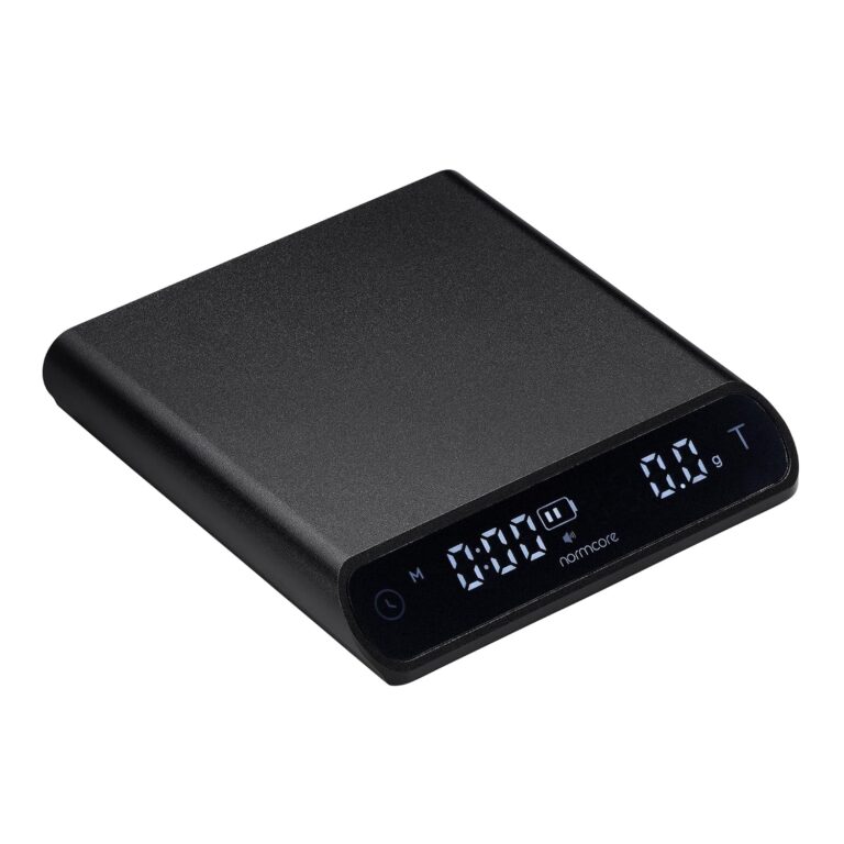 Normcore Pocket Coffee Scale V3, Pour Over Drip Espresso Scale, Barista Scale with Timer, Anodized Aluminum Body with Back-Lit LCD Display, Black