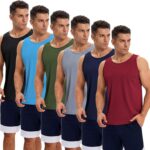 OYGSieg 6 Pack Men's Quick Dry Workout Tank Tops Breathable Gym Sleeveless Muscle Shirts for Active Men