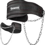 DMoose Fitness Dip Belt for Weight Lifting, Pullup, Squats & Dips - 36" Robust Steel Chain, Comfortable Neoprene Padding Supports 350lbs - Gym Weight Belt for Strength Training Workout & Weightlifting