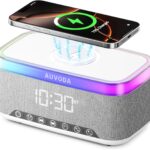 S300 Bluetooth Speaker, Portable Speaker with 15W Wireless Charging, 13-Color Night Light, Alarm, White Noise, Radio, 16W Stereo, TWS, BT5.3, Wireless Speaker for Home Office Bedroom, White