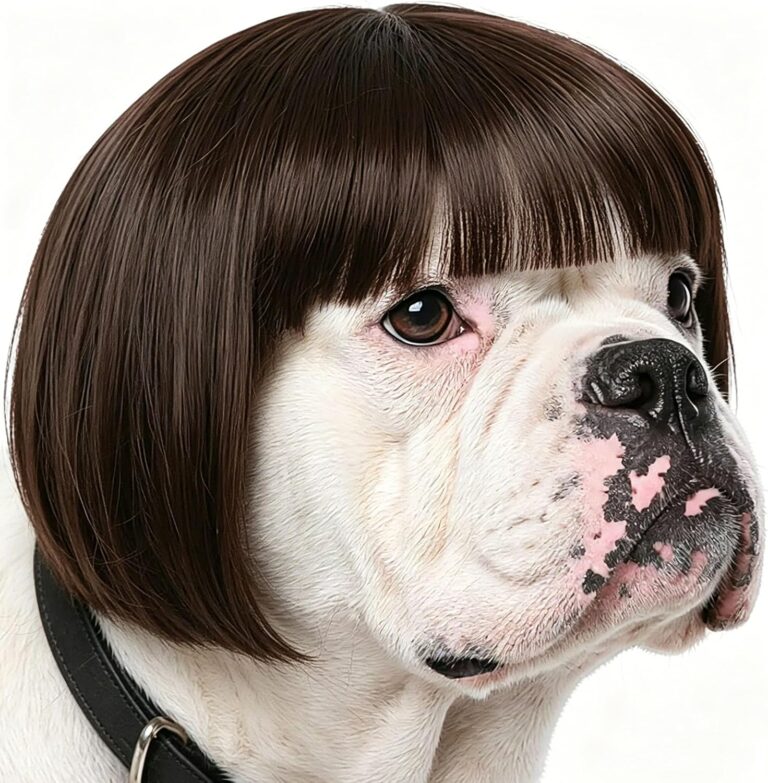 Funny Dog Wig for Small Medium Large Dogs with Adjustable Elastic Bands, Trimmable Pet Costume Cat Cosplay Decoration for Halloween, Christmas, Parties