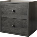 FUSUNBAO Magic DIY Cube Storage Organizer Stackable Cubes for Home Books Clothes Toy-Modular Cubby Storage System-Office Cubical-Bookcase Closet (French Oak,Drawer Cube)